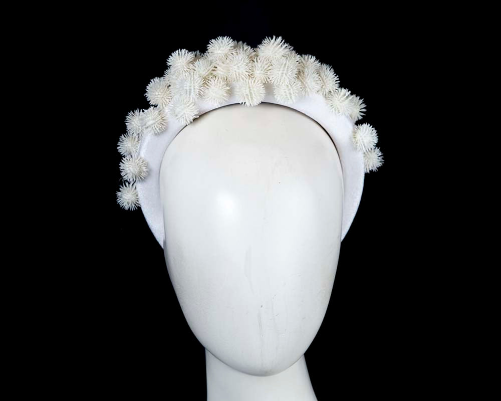 Exclusive white fascinator headband-0